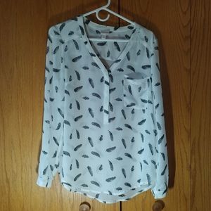 Feather Pattern Sheer Blouse By Merona
